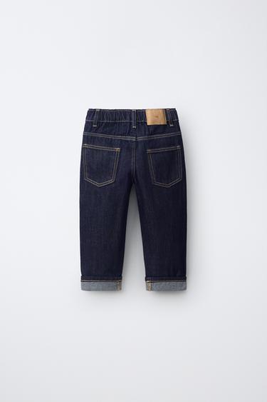 Zara 明線直筒牛仔褲 - 藍色