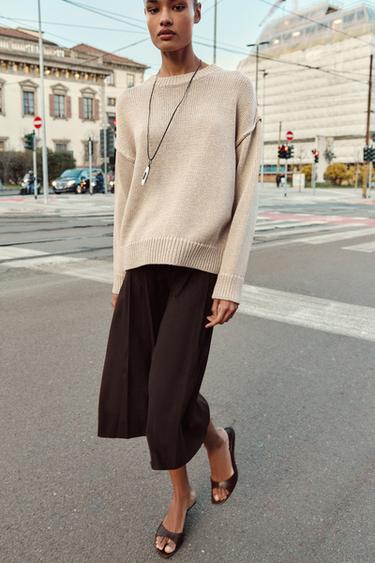 LONG BOX PLEAT BERMUDA SHORTS - Brown by Zara - Image 0