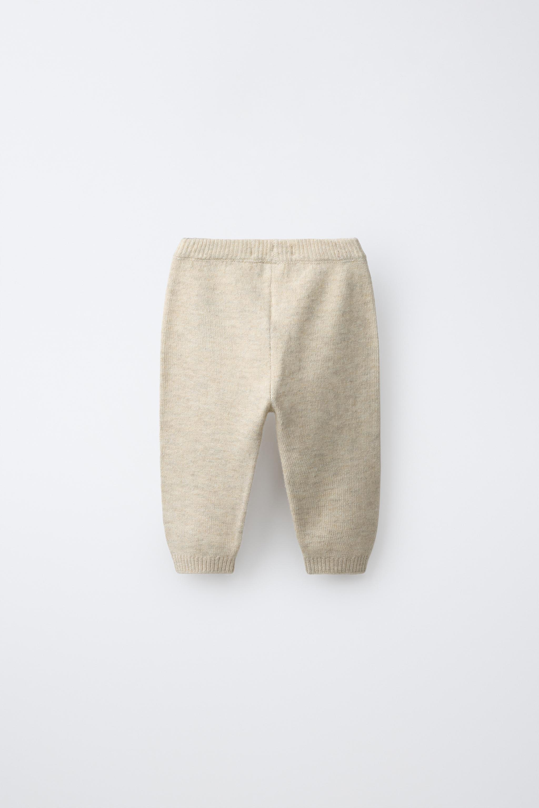 BEAR KNIT JOGGER PANTS — Light beige