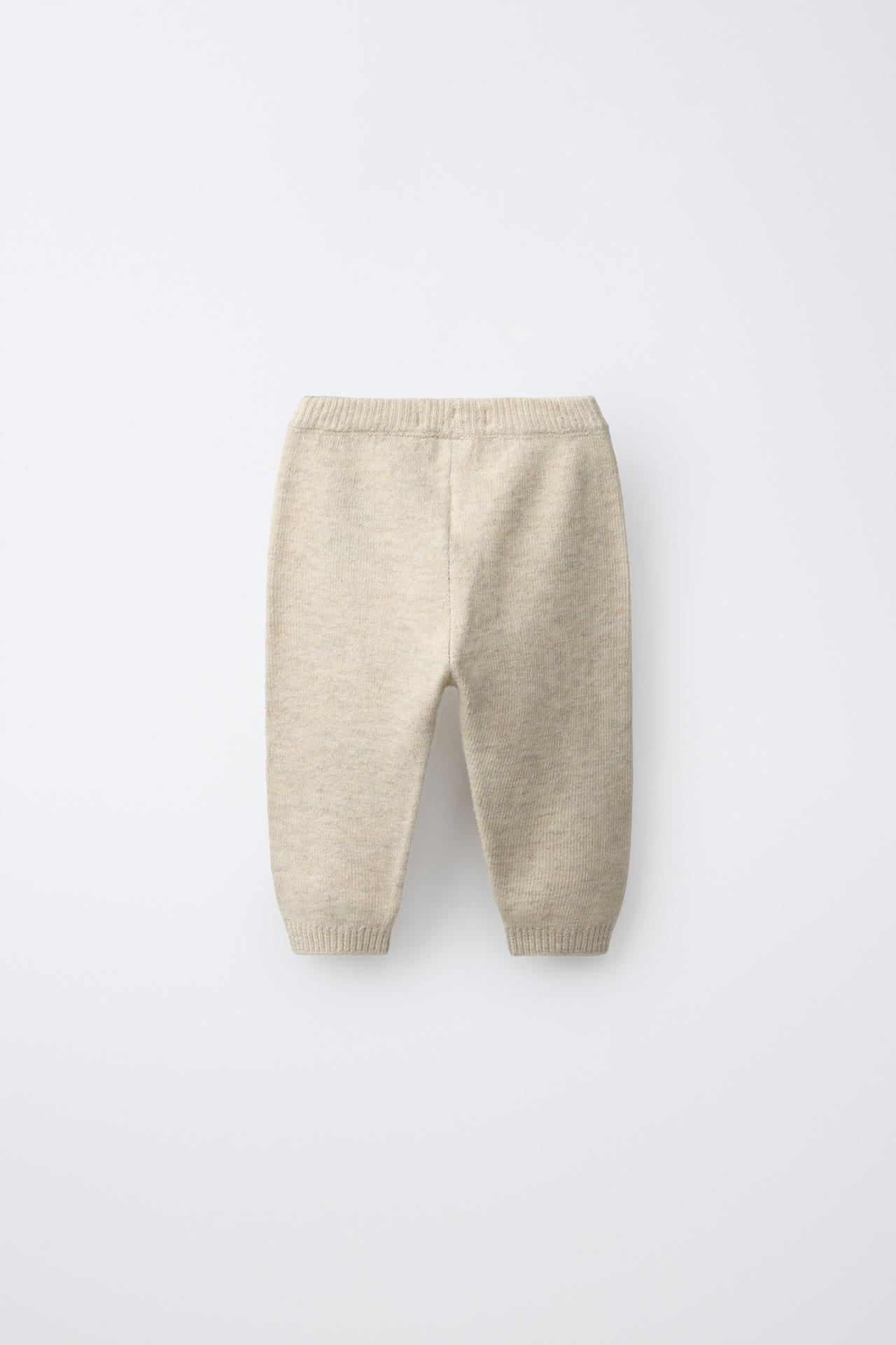 BEAR KNIT JOGGER PANTS — Light beige