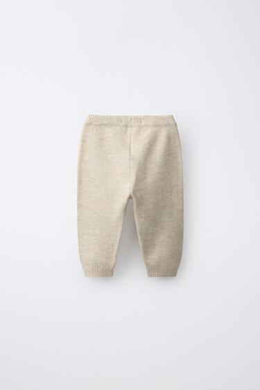 BEAR KNIT JOGGER PANTS — Light beige 2