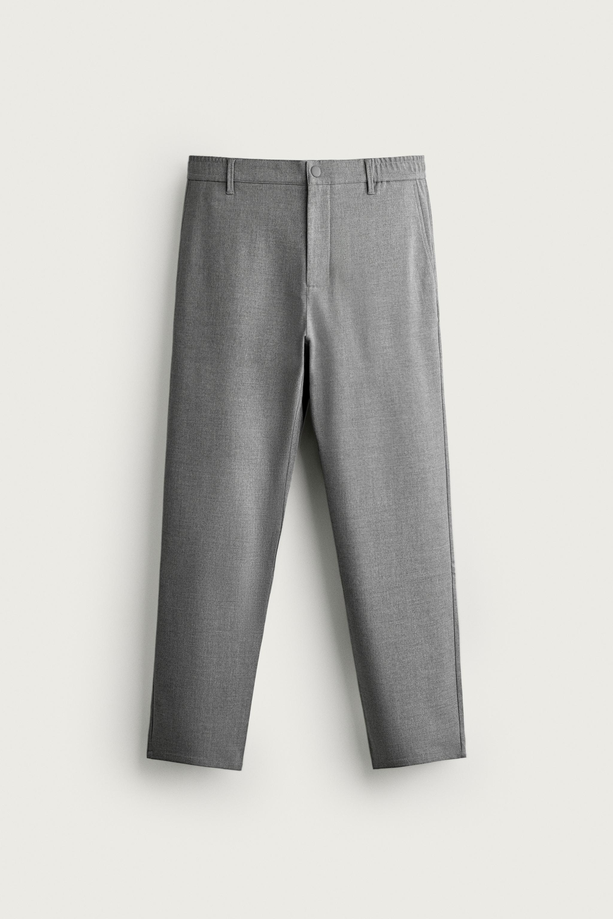 COMFORT SLIM FIT PANTS — Gray
