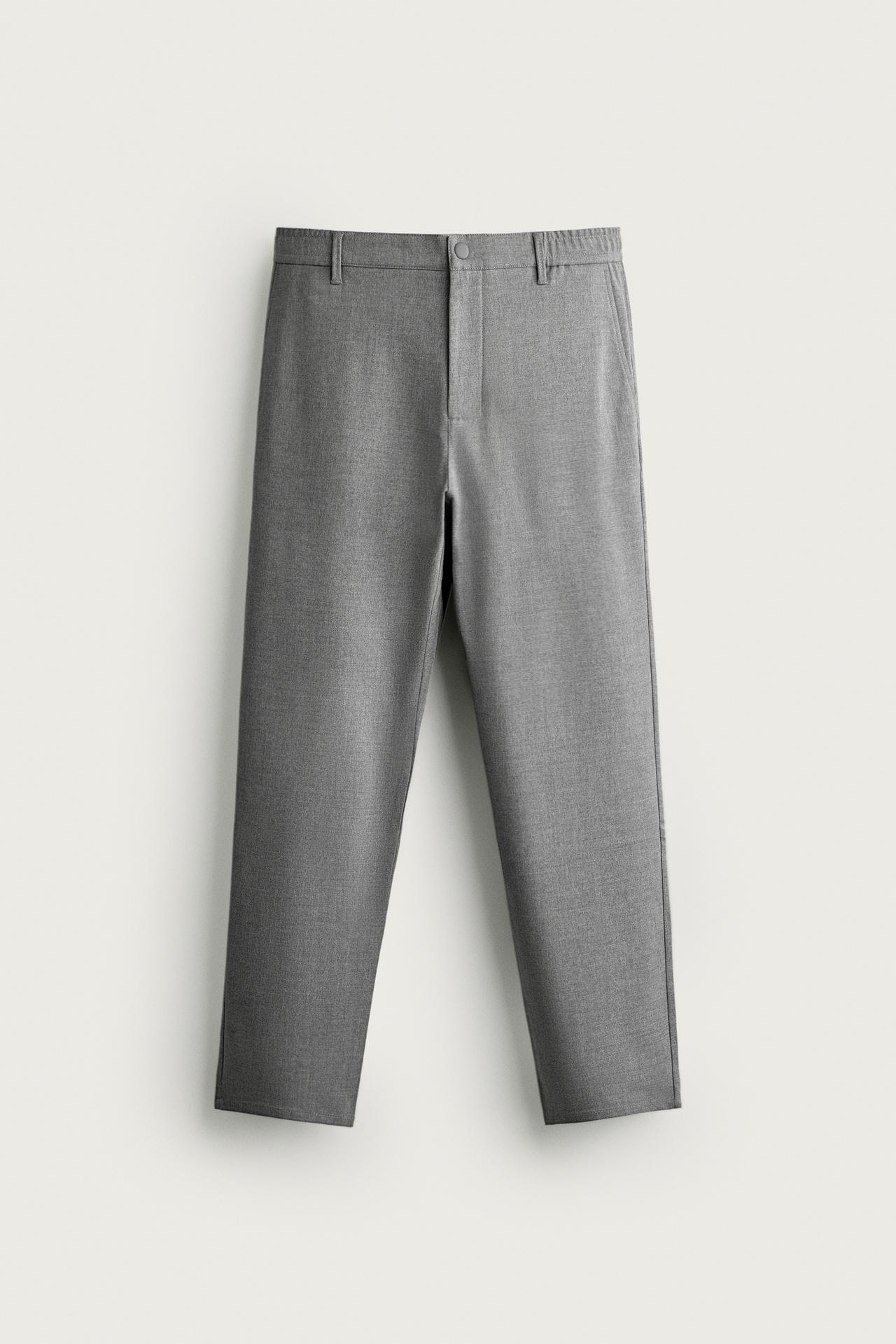 COMFORT SLIM FIT PANTS — Gray
