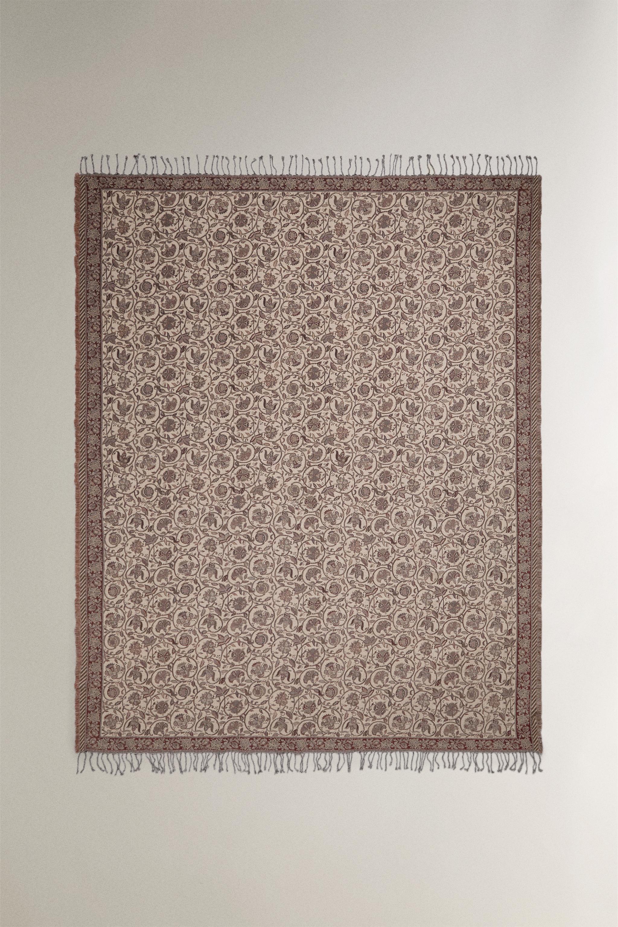 COUVERTURE JACQUARD FLEURS