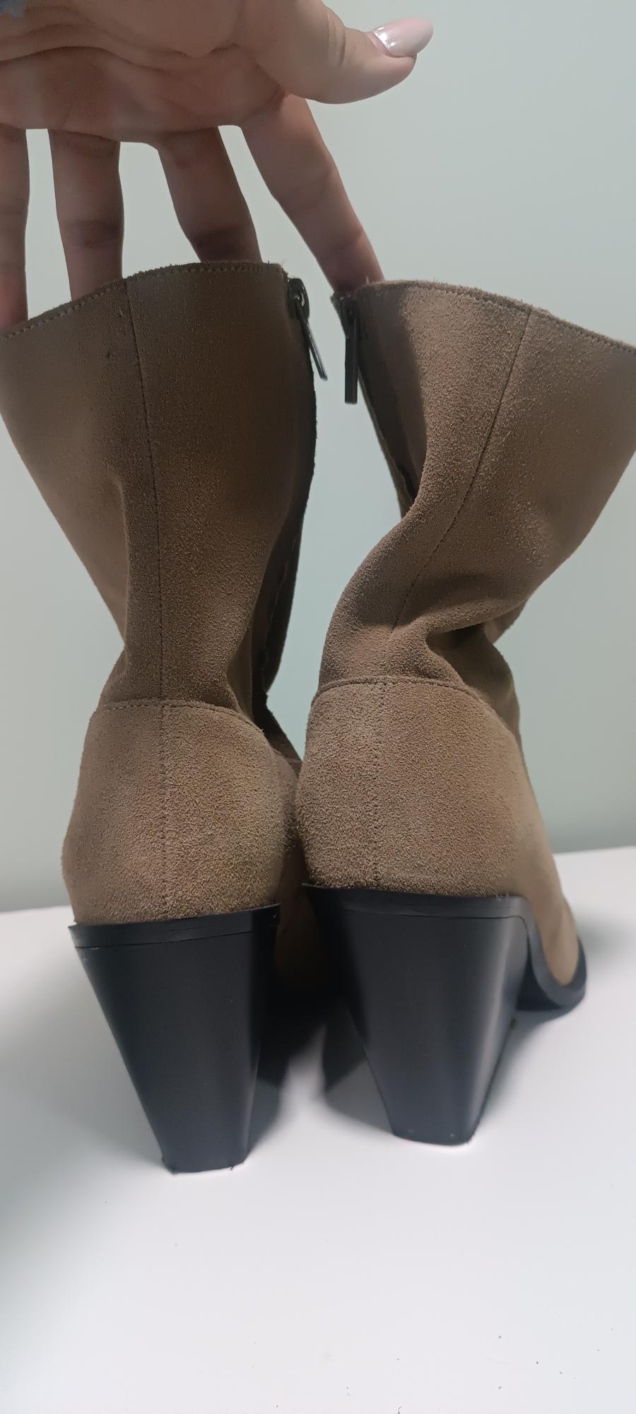 LEATHER COWBOY-HEEL ANKLE BOOTS - Image 2