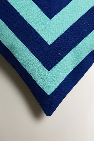 HOUSSE DE COUSSIN COTON CARRÉS X COLLAGERIE - Bleus de Zara - Image 1