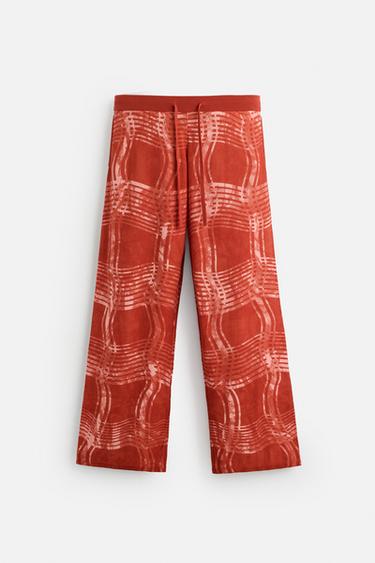 GRAPHIC PRINT KNIT TROUSERS © OTIS KWAME KYE QUAICOE - Red by Zara