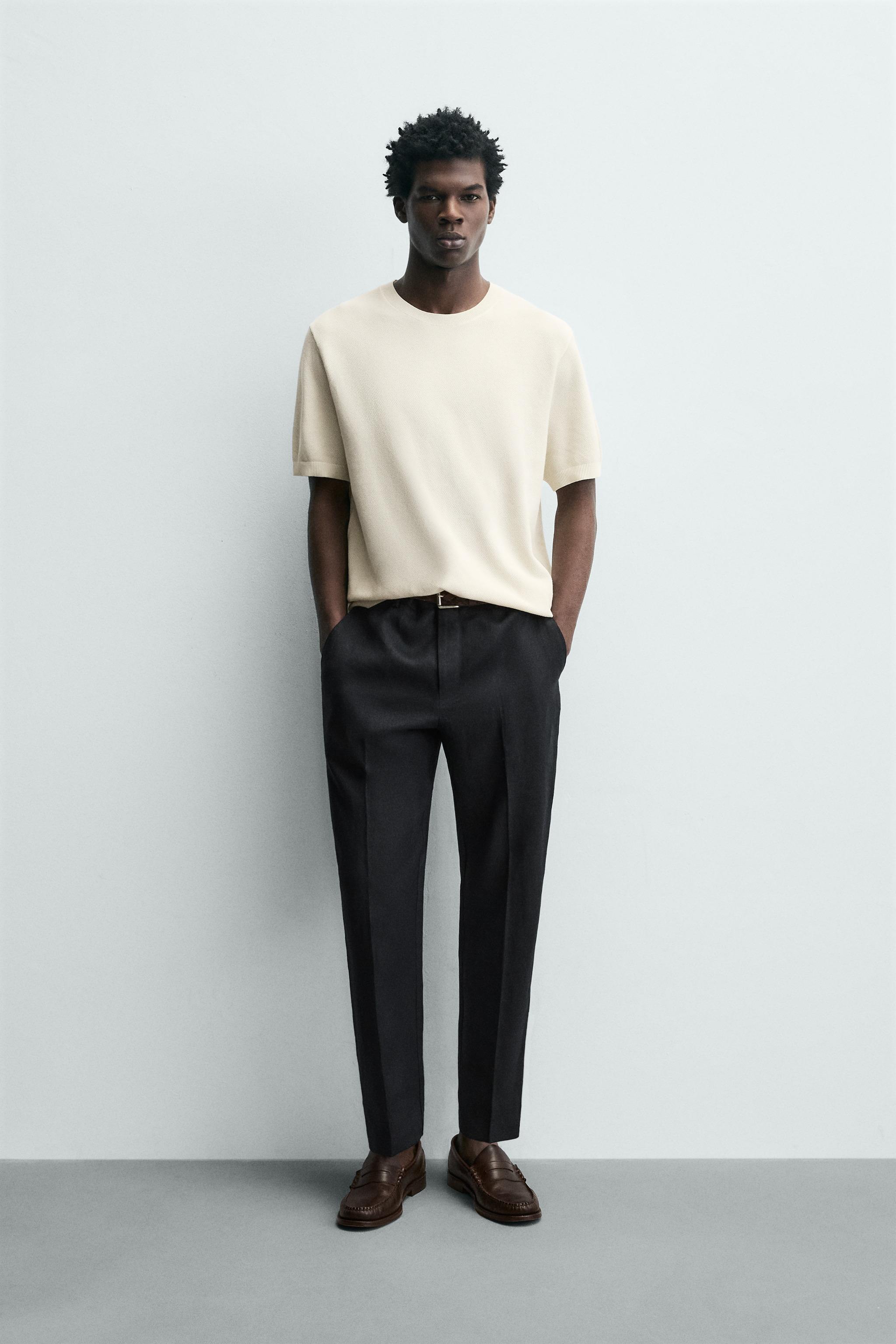 Zara RELAXED FIT ÖRGÜ T-SHIRT