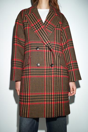 OVERSIZE CHECK COAT - Multicoloured by Zara - Image 1