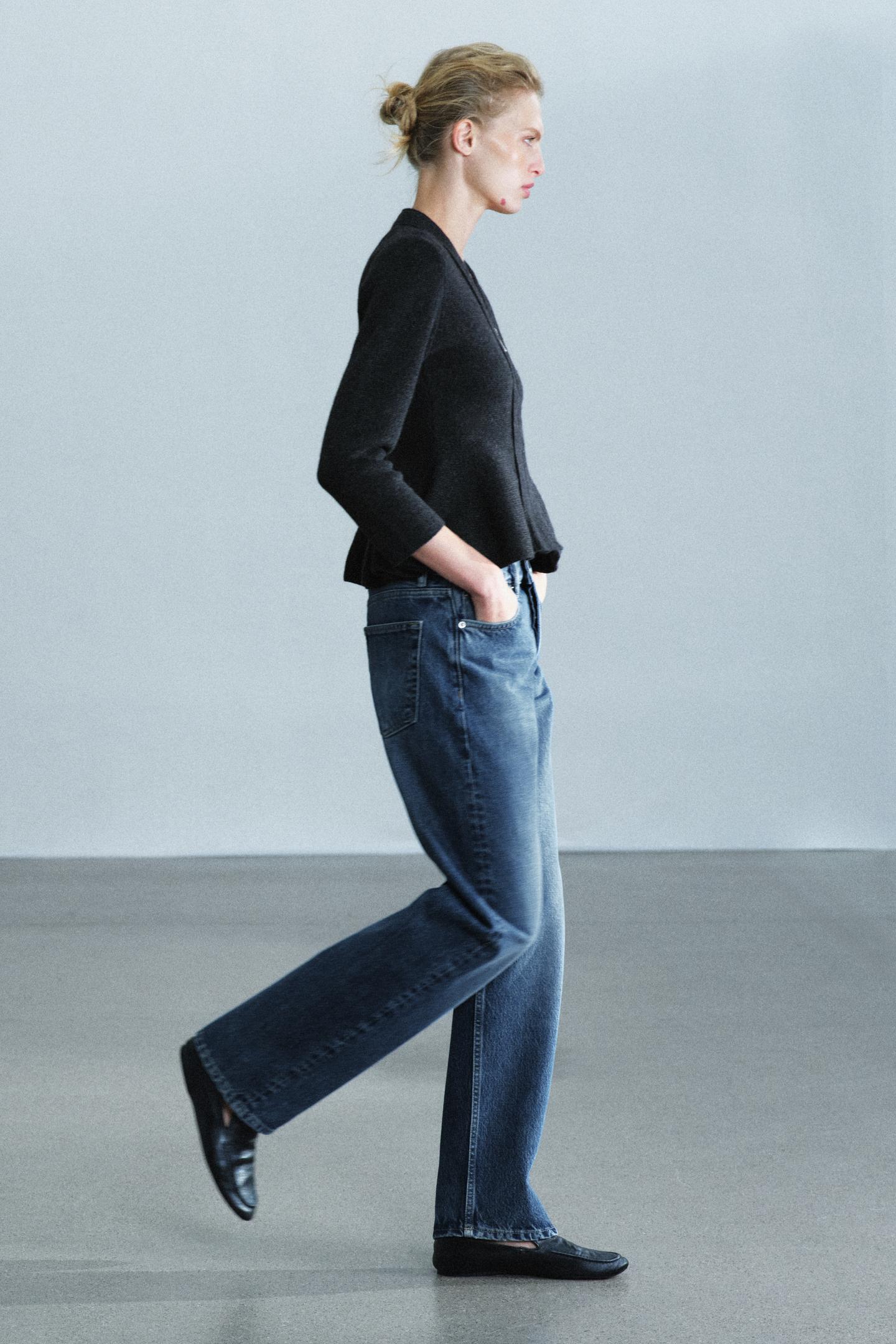 Женская куртка Zara Wool-Blend Peplum, цвет: Тёмный серый — фото 5