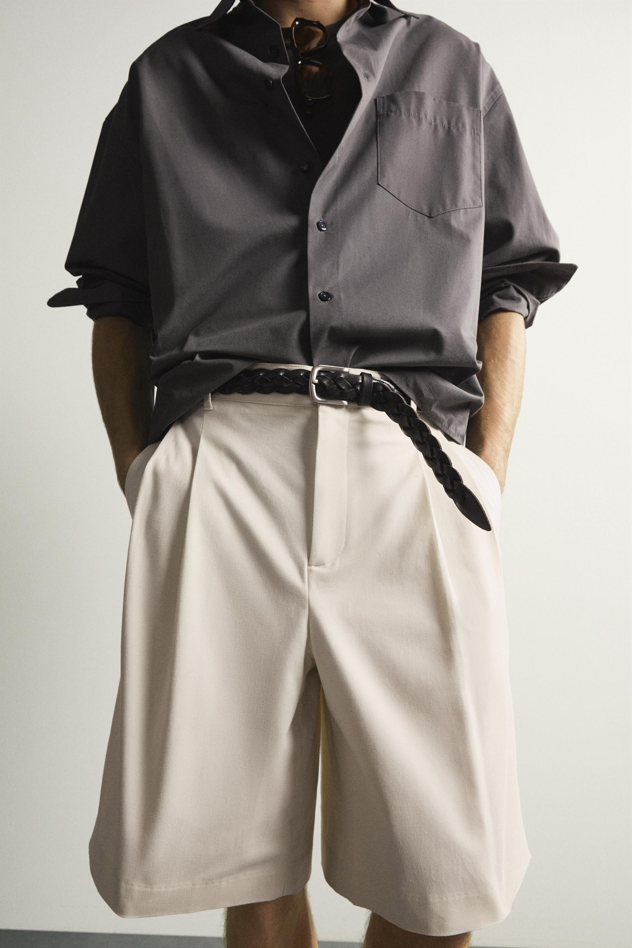 WIDE FIT PLEATED SHORTS