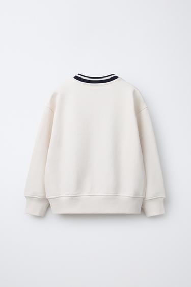 PRINTED SLOGAN SWEATSHIRT - Ecru by Zara - Image 1
