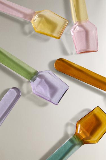 LOT CUILLÈRES À GLACE BOROSILICATE MULTICOLORES (LOT DE 6) - Verts de Zara - Image 2