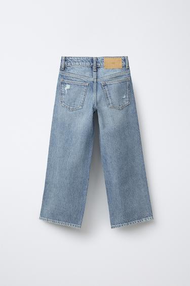 JEAN COUPE LARGE DÉCHIRÉ - Bleu de Zara - Image 1