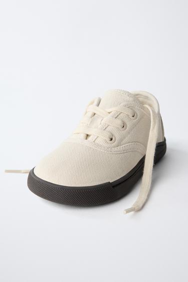 COTTON SKATE SNEAKERS - White by Zara - Image 2