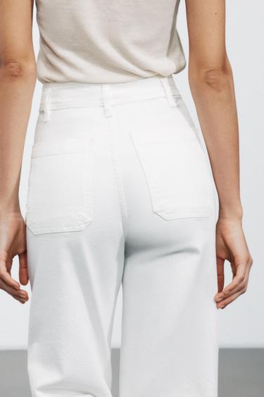 JEAN COUPE LARGE ET TAILLE HAUTE COLLECTION ZW - Blanc cassé de Zara - Image 4