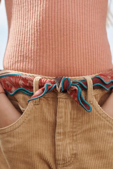 LIMITED EDITION WIDE-LEG CORDUROY TROUSERS - camel by Zara - Image 4