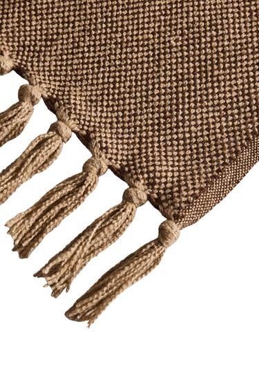 Zara FRINGED BLANKET - Brown