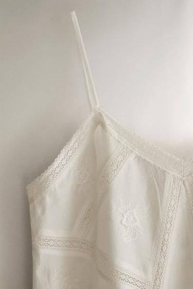 EMBROIDERED NIGHTDRESS - White by Zara - Image 2