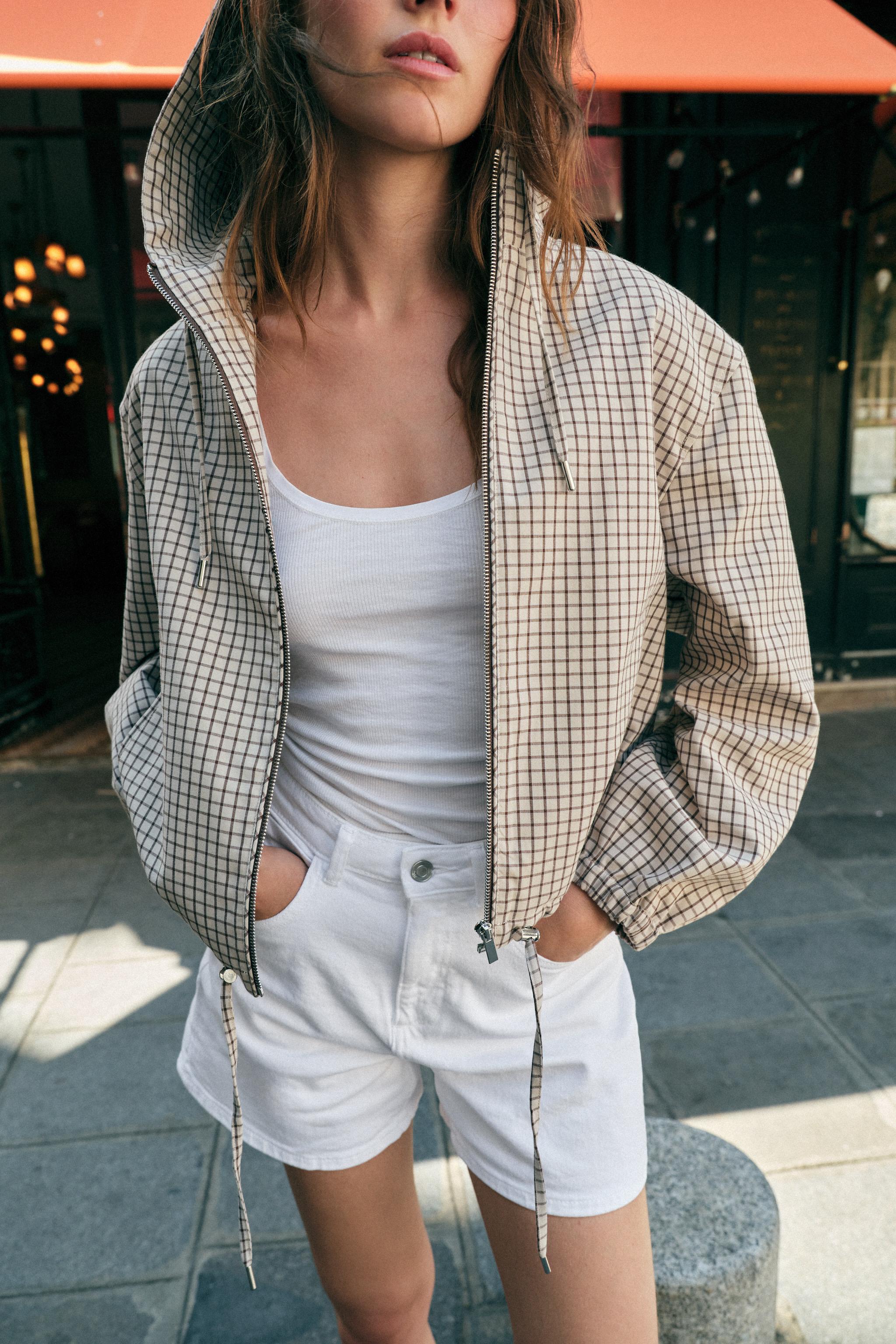 PLAID HOODIE JACKET