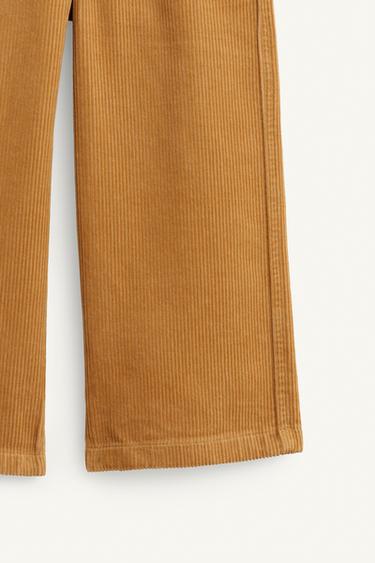 LIMITED EDITION WIDE-LEG CORDUROY TROUSERS - camel by Zara - Image 9