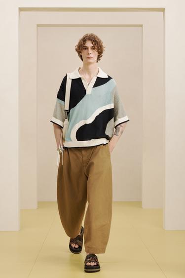 CRPPD BLLN PNT - بيج الخاص بـ Zara