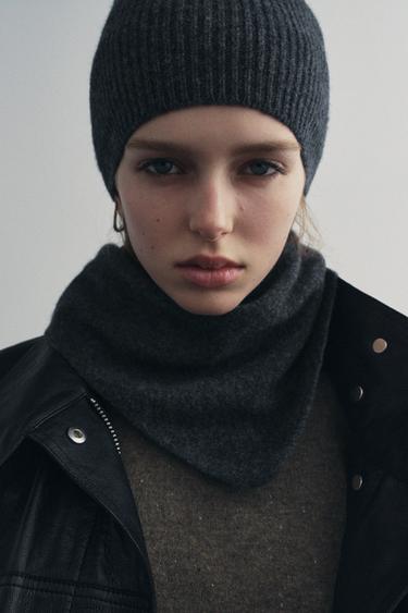ШАПКА БИНИ В РУБЧИК — Антрацитово-серый от Zara — изображение 0