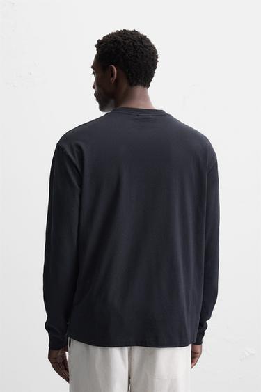 LONG SLEEVE T-SHIRT - Dark navy by Zara - Image 2