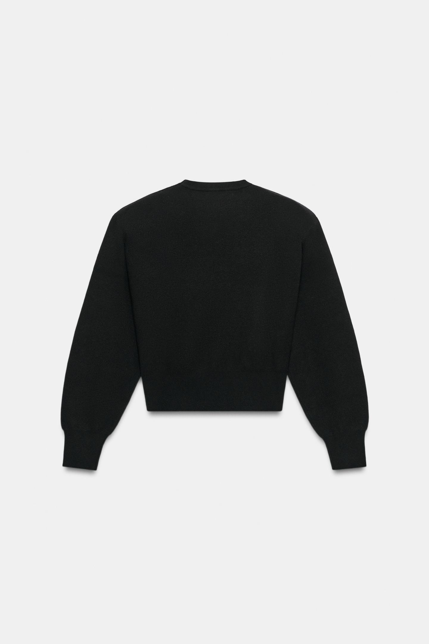 Женский свитер Zara Shoulder Pad Knit Jumper, цвет: Чёрный — фото 5