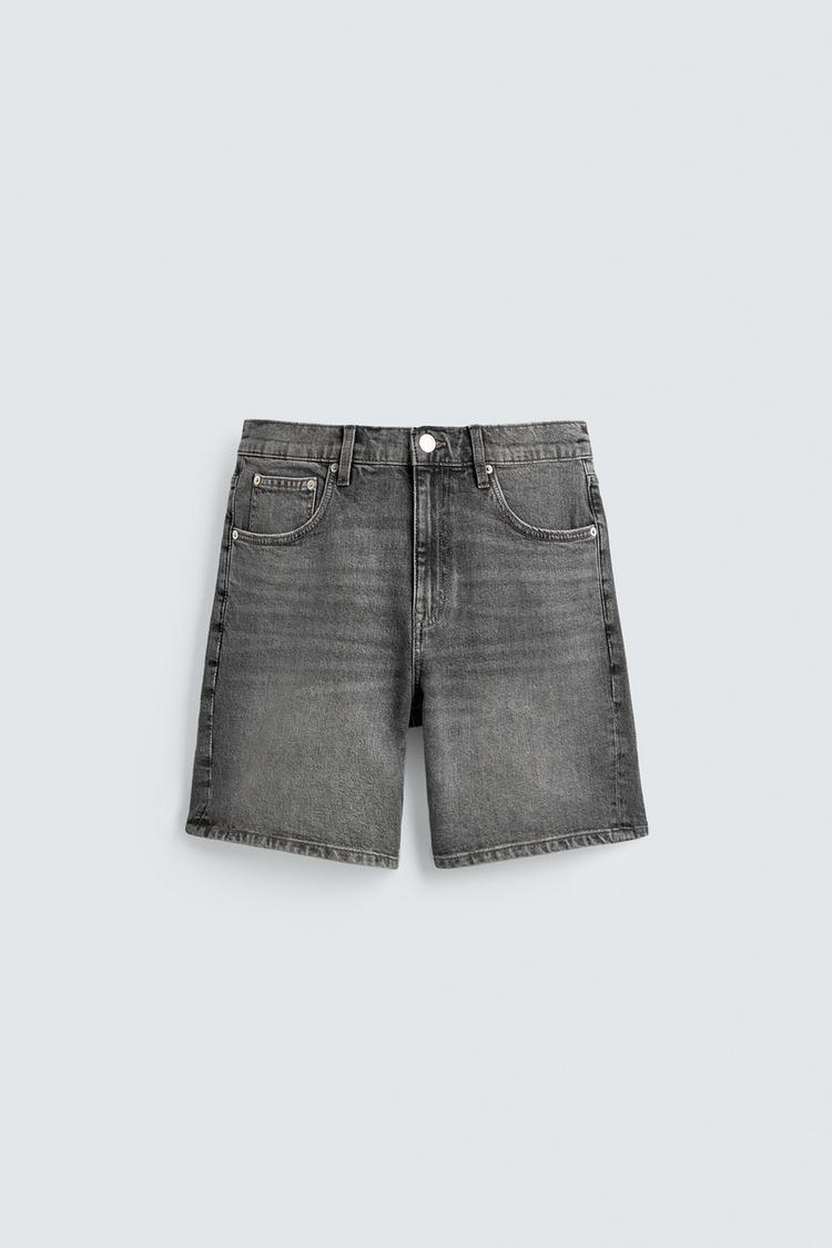 ZARA REGULAR FIT DENIM BERMUDA SHORTS