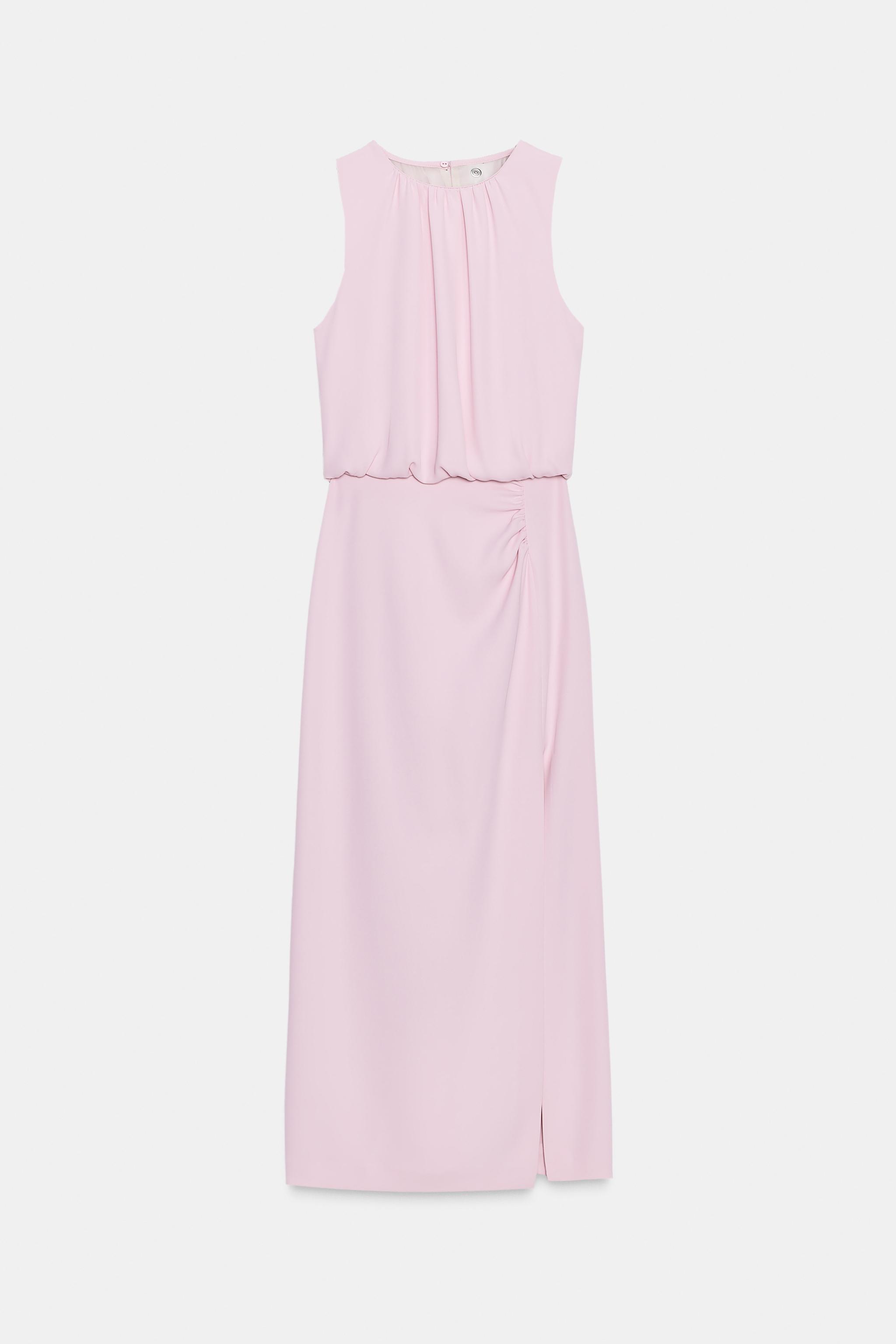 RUCHED WAIST MIDI DRESS