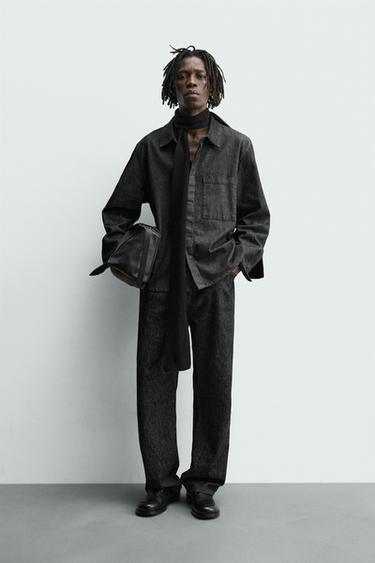 WASHED DENIM SHIRT - Black by Zara
