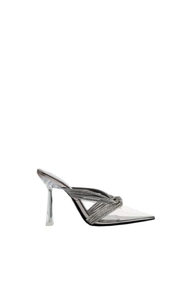 HIGH-HEEL SLINGBACK SHOES WITH RHINESTONES