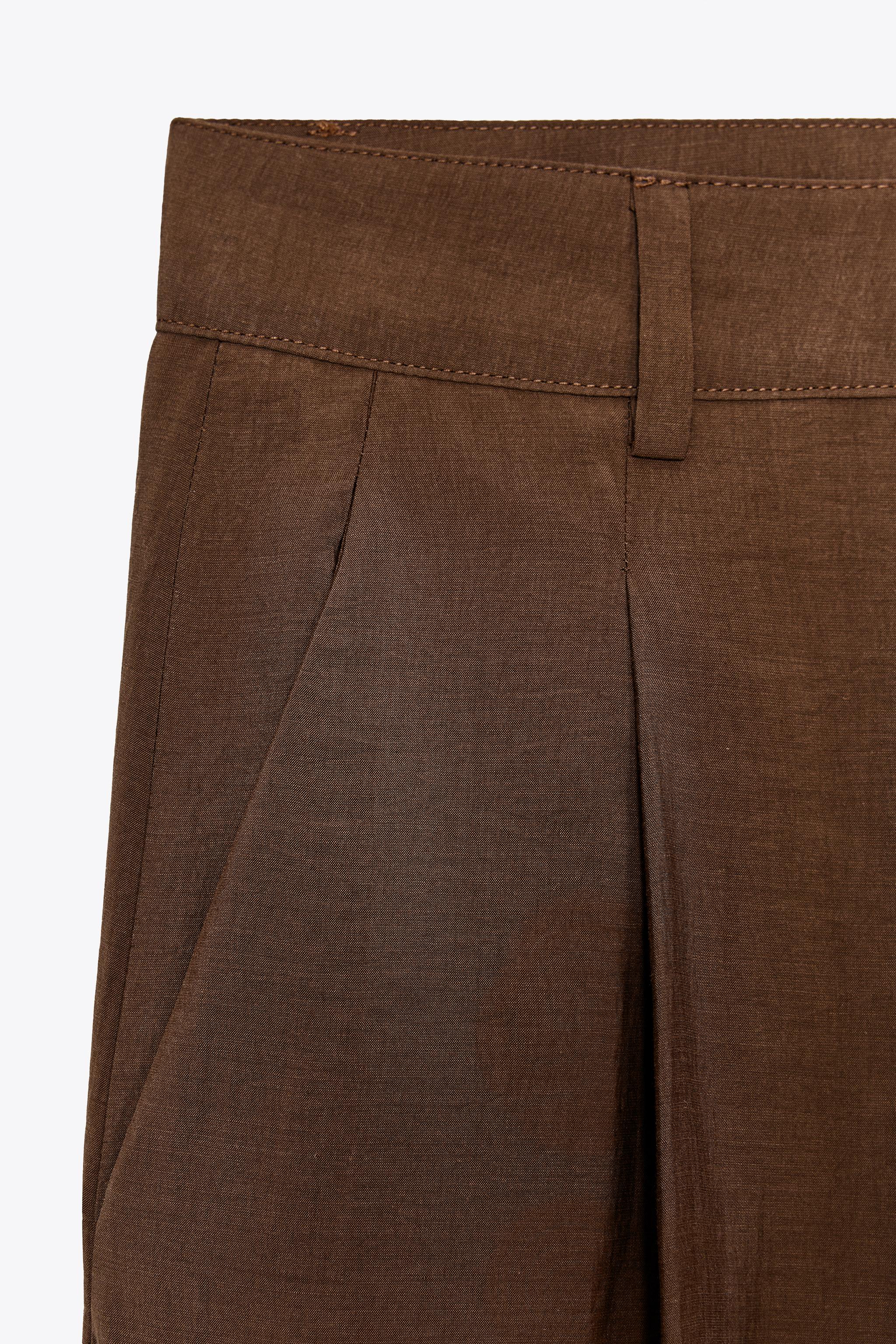 ZW COLLECTION ダーツ入りクロップド丈パンツ - ブラック | ZARA