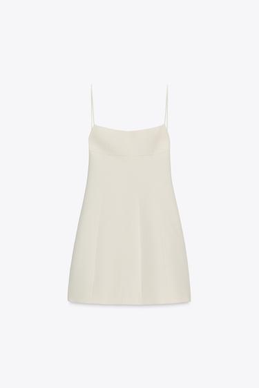 SHORT STRETCH DRESS - Oyster-white by Zara - Image 4