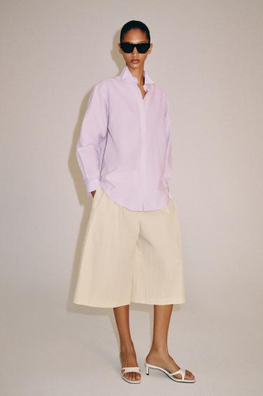Zara ZW COLLECTION STRIPED SHIRT - Mauve