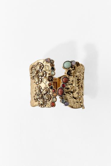 Zara RIGID STONE BRACELET - Golden
