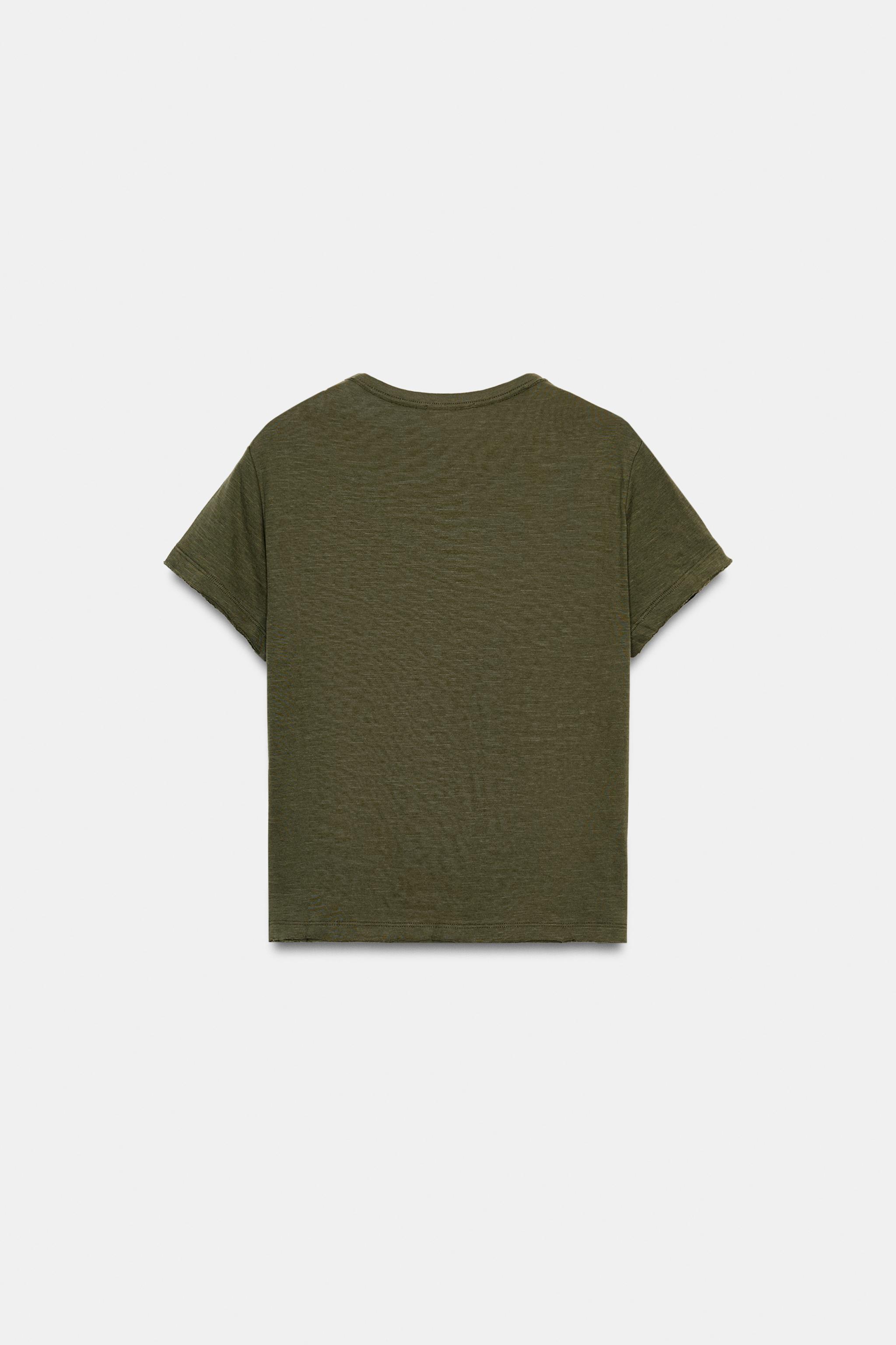 KISA KOLLU PAMUKLU T-SHIRT - Görsel 7