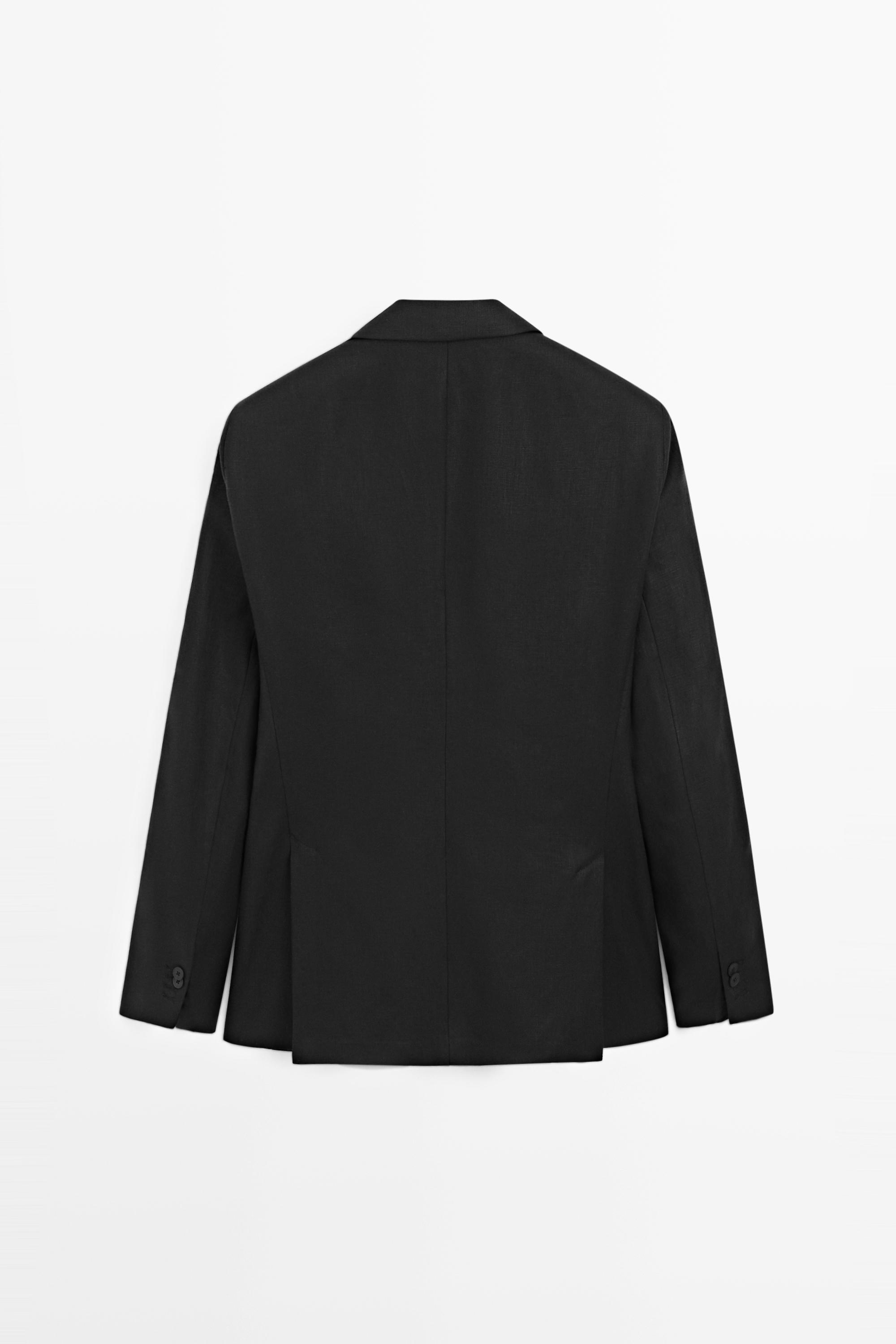 Tailored fit 100% linen suit blazer