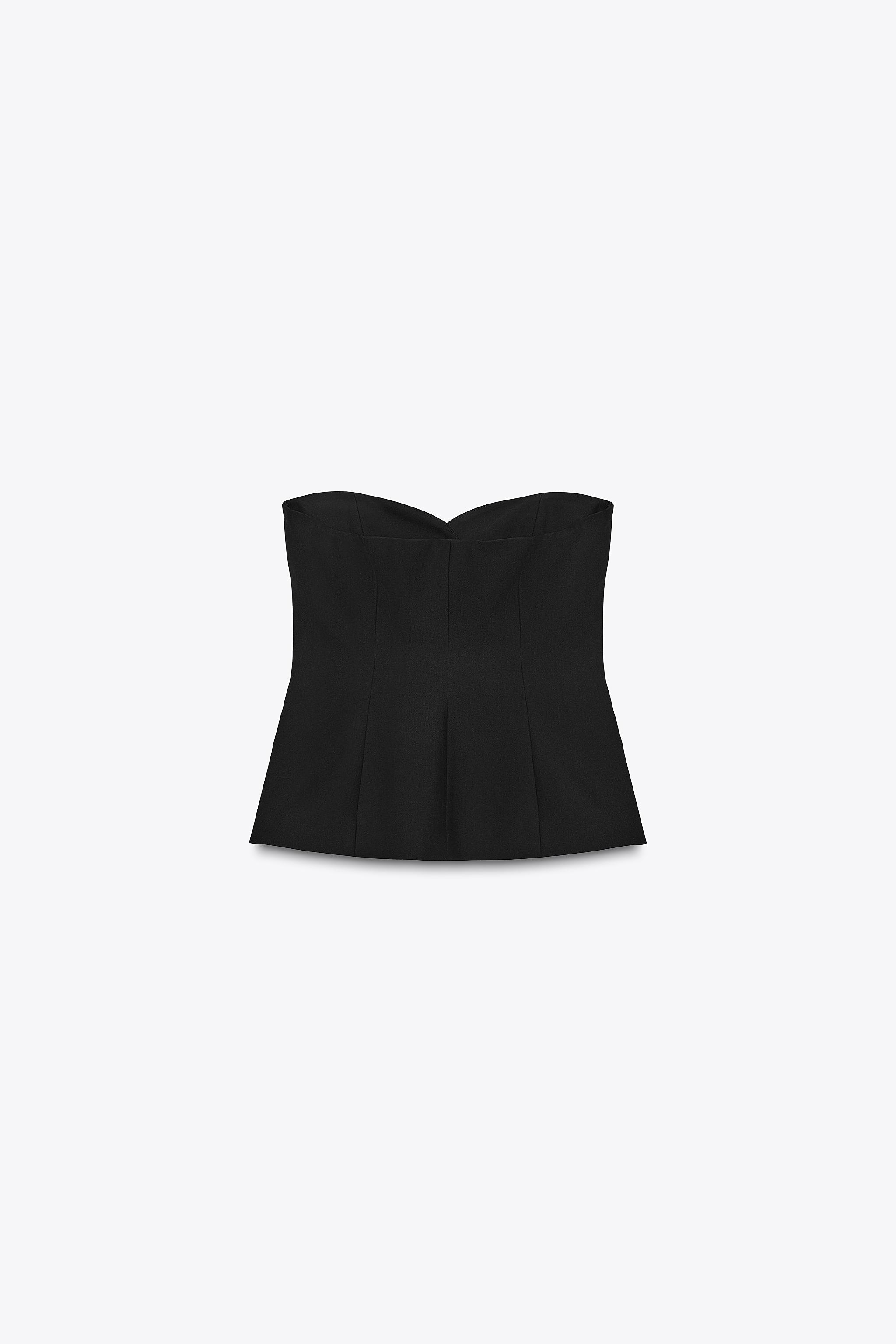 carla Biraku bustier tops (Black) bustier tops carla Long カーラ