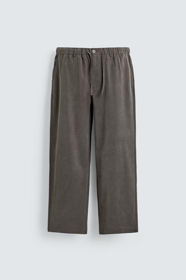 PANTALÓN FLUIDO RELAXED FIT - marron-vison de Zara