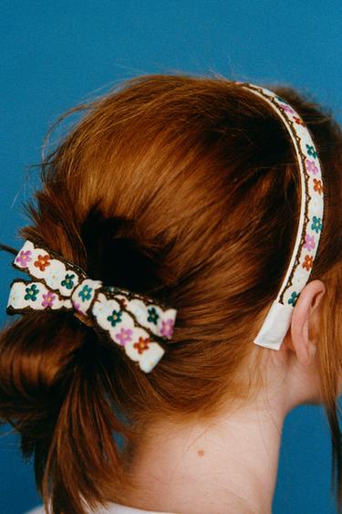 PACK OF TWO EMBROIDERED HEADBANDS - Multicoloured by Zara