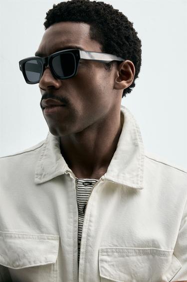 DENIM OVERSHIRT WITH ZIP - White by Zara - Image 5