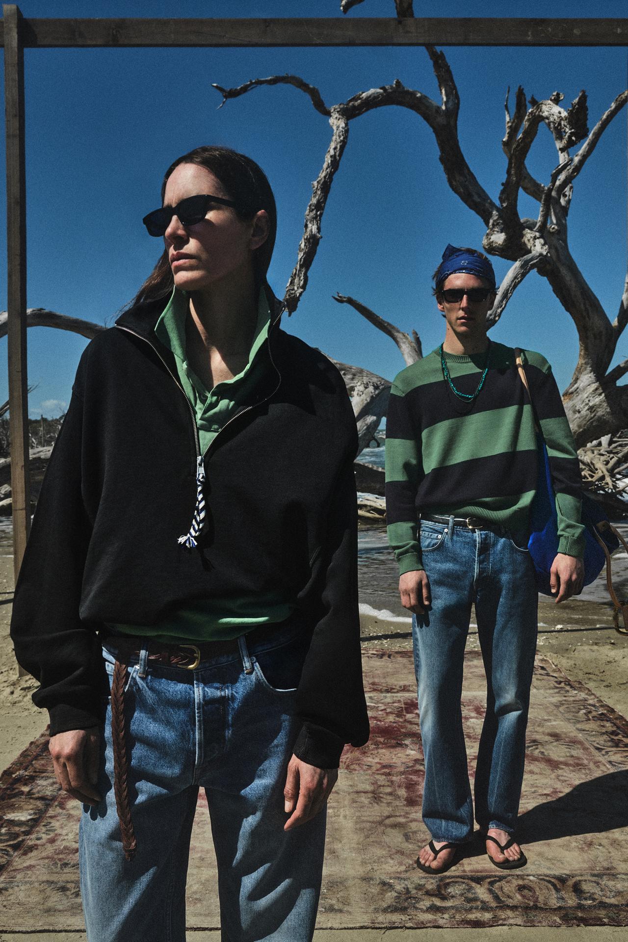 Овальные солнцезащитные очки AARON LEVINE X ZARA + плетёный кожаный ремень AARON LEVINE X ZARA