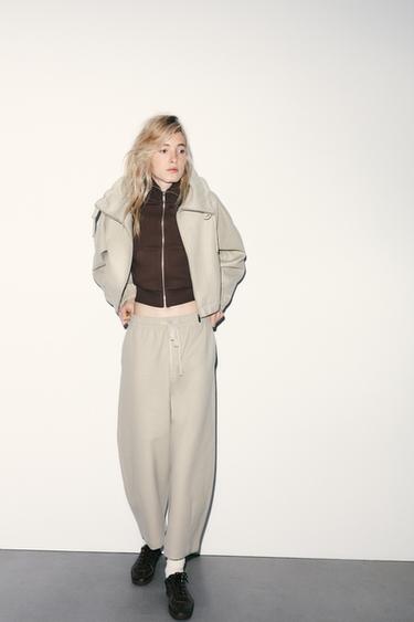 Zara SOFT PANTS - Gray green