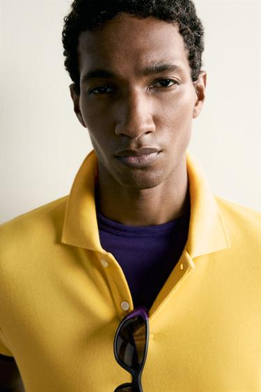 SHORT SLEEVE REGULAR FIT POLO SWEATSHIRT - Yellow by Zara
