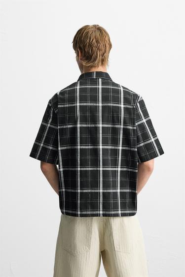 CHEMISE RELAXED FIT À CARREAUX - Noir / Blanc de Zara - Image 2