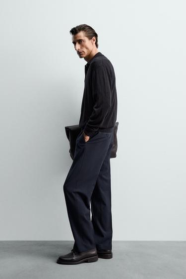 100% WOOL SUIT TROUSERS - Navy blue by Zara - Image 3