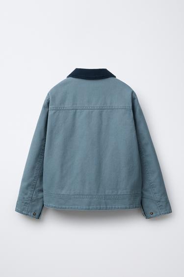 EMBROIDERED TWILL JACKET - Light blue by Zara - Image 1