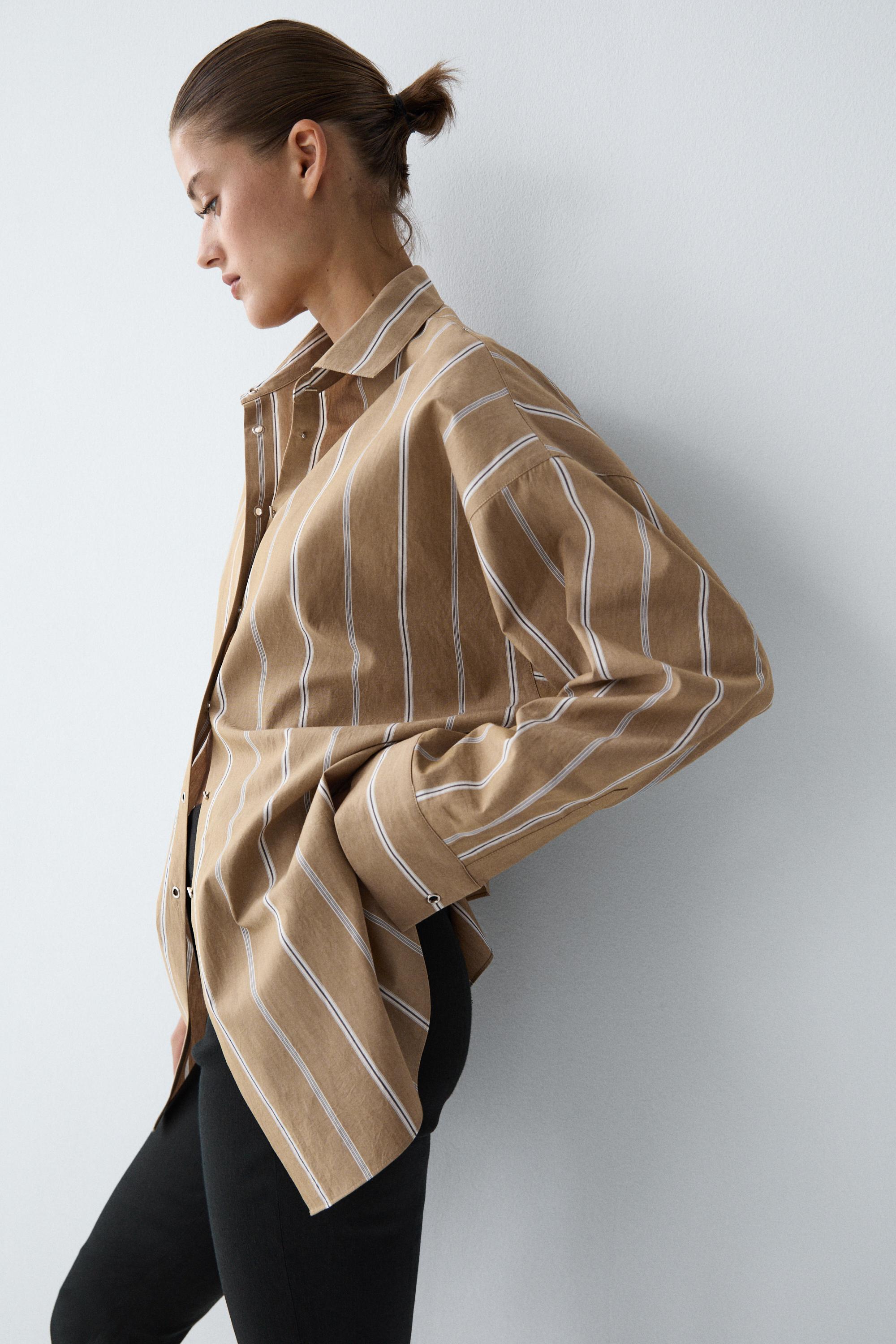 Chemise rayée à boutons bijoux